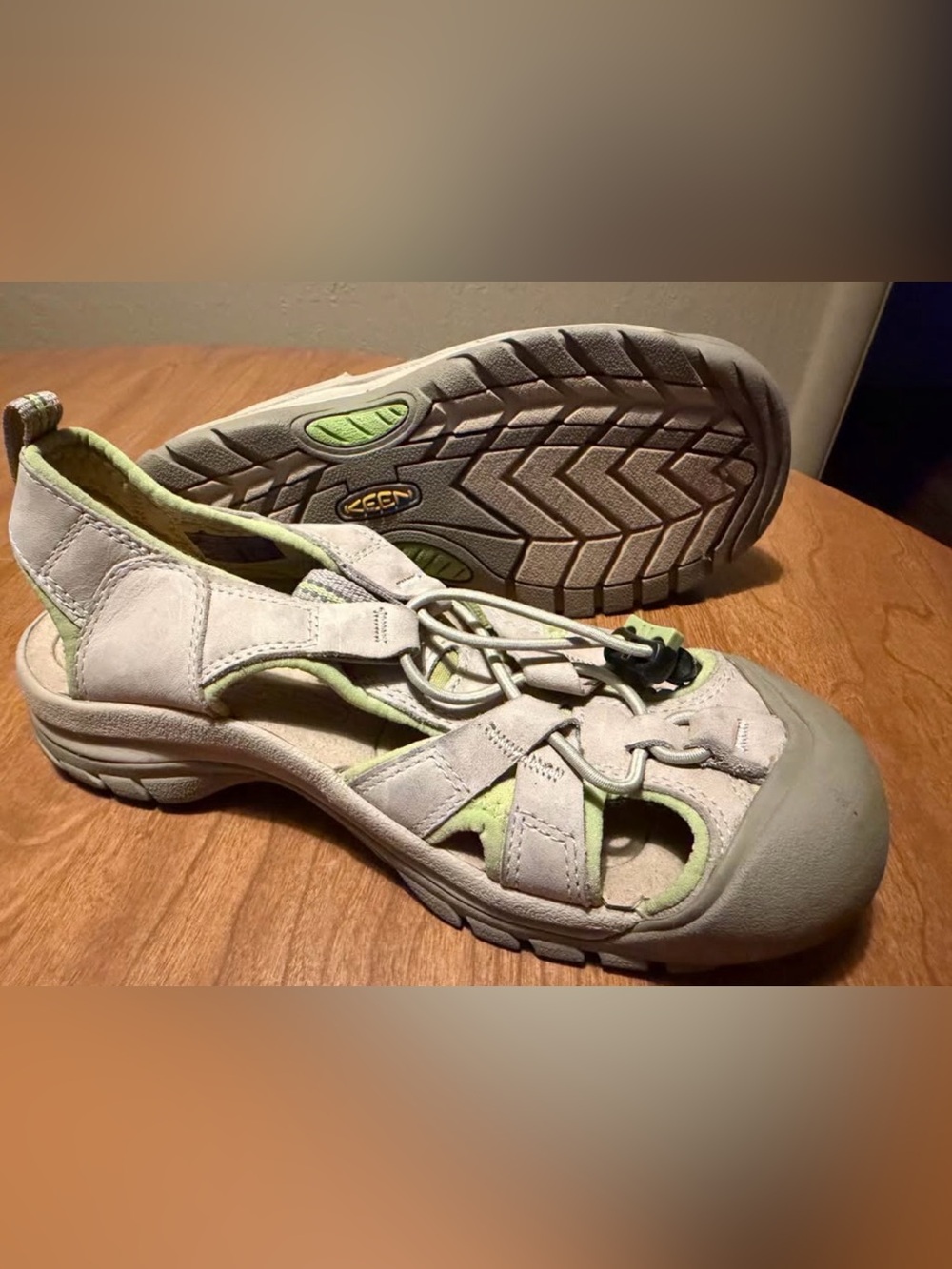 Keen Women's Light Gray & Lime Outdoor Sandals